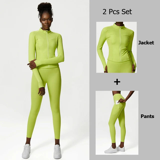 Large size fitness suit for women's quick drying exercise set