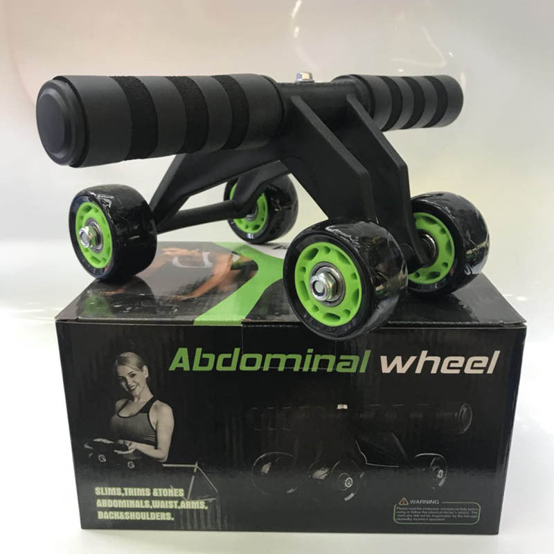 Foldable Abs Plastic Abdominal 4 Wheel Exercise Wheel