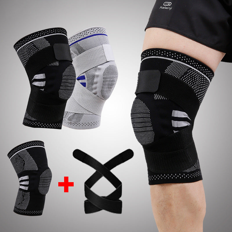 Strap support sports knee pads