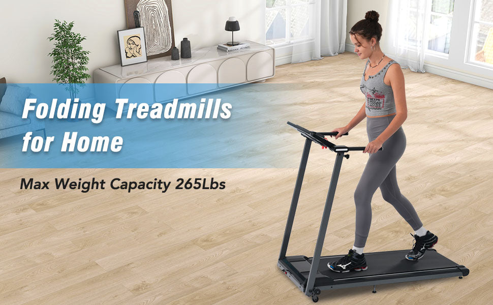 Folding Treadmill with Incline Bluetooth Speaker