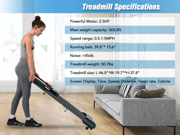 Folding Treadmill with Incline Bluetooth Speaker