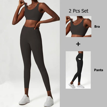 Large size fitness suit for women's quick drying exercise set
