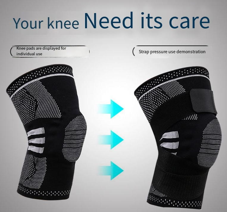Strap support sports knee pads